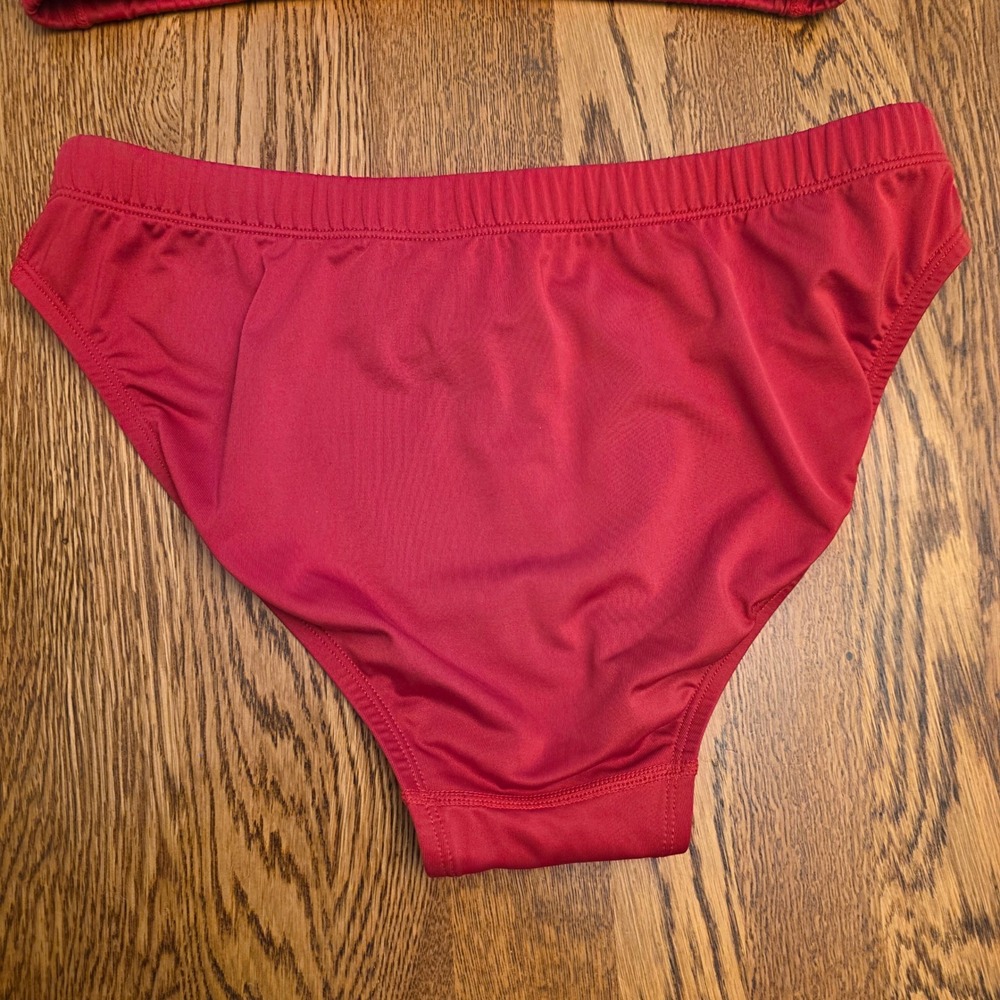 Lifeguard M Red 2 Piece Bikini Set Guard Graphic Sporty Swimsuit Womens Uniform - Picture 4 of 16